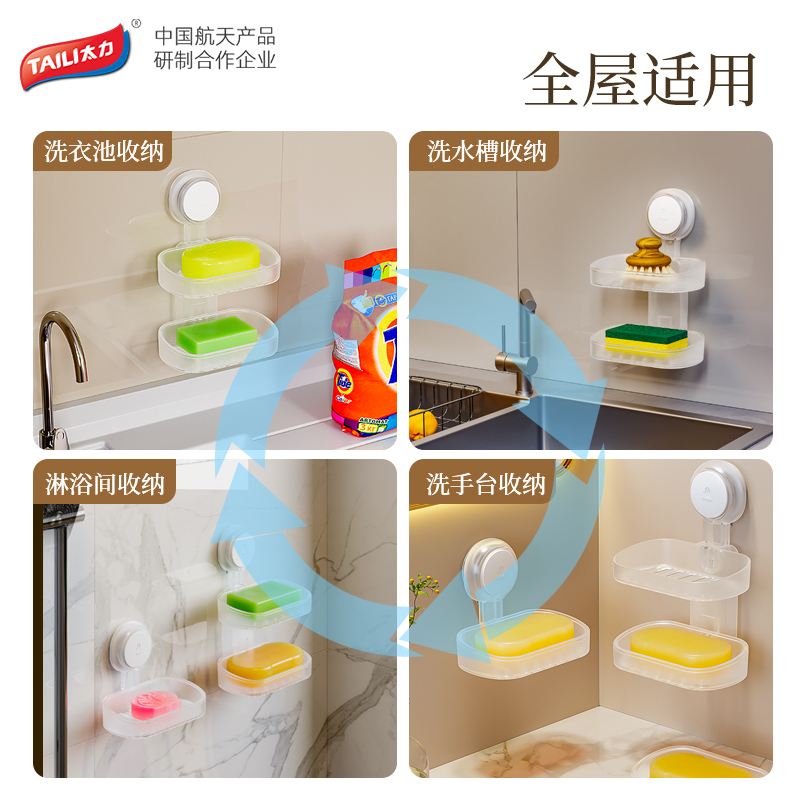 太力(TAILI) EASY透明系列抗菌单层皂盒AWW329 透明色 TL-1高清大图