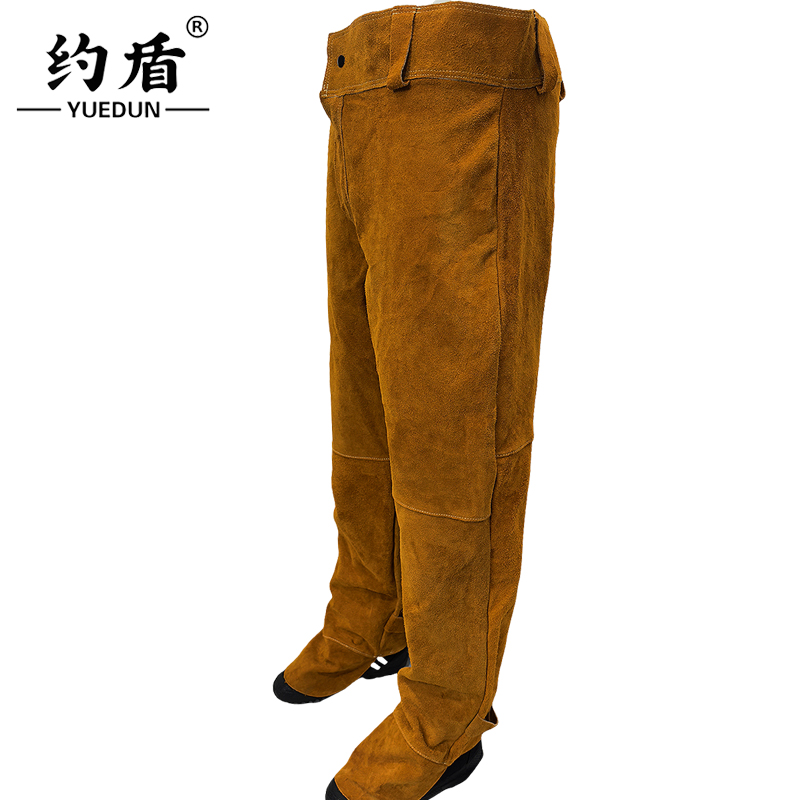 约盾 牛皮焊工隔热工作服长裤 YD8923/条高清大图