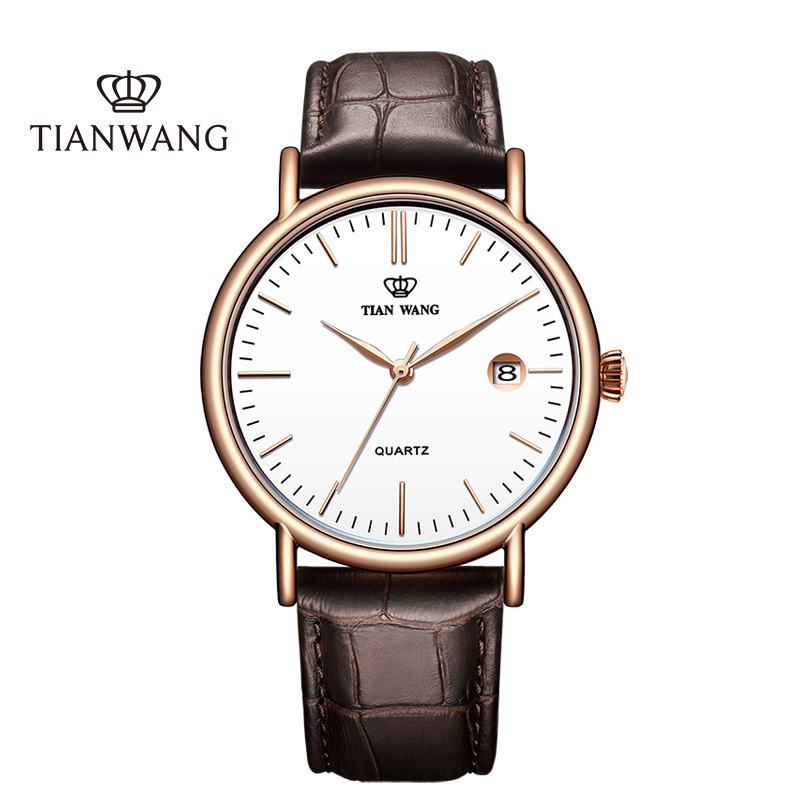 天王表(TIANWANG)手表 男表正品时尚潮流腕表男士皮带手表简约休闲石英表GS3874