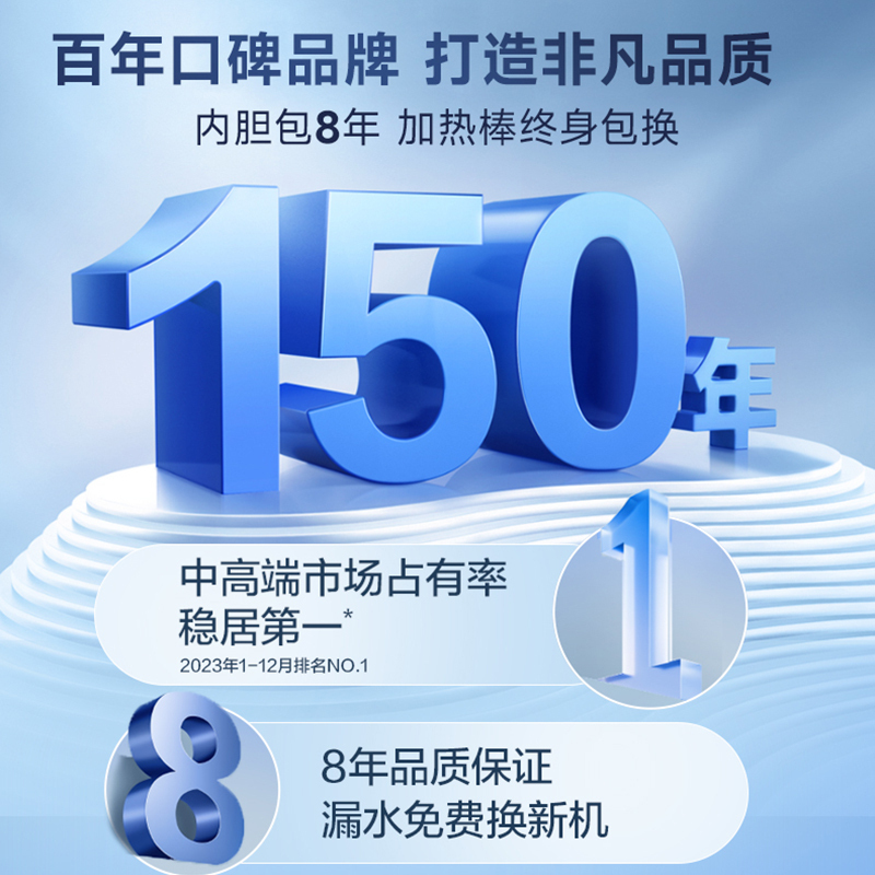 AO史密斯佳尼特 60升电热水器 纤薄双胆扁桶 金圭内胆 3kW速热 雪域白CTE-60HT0 小尺寸71cm