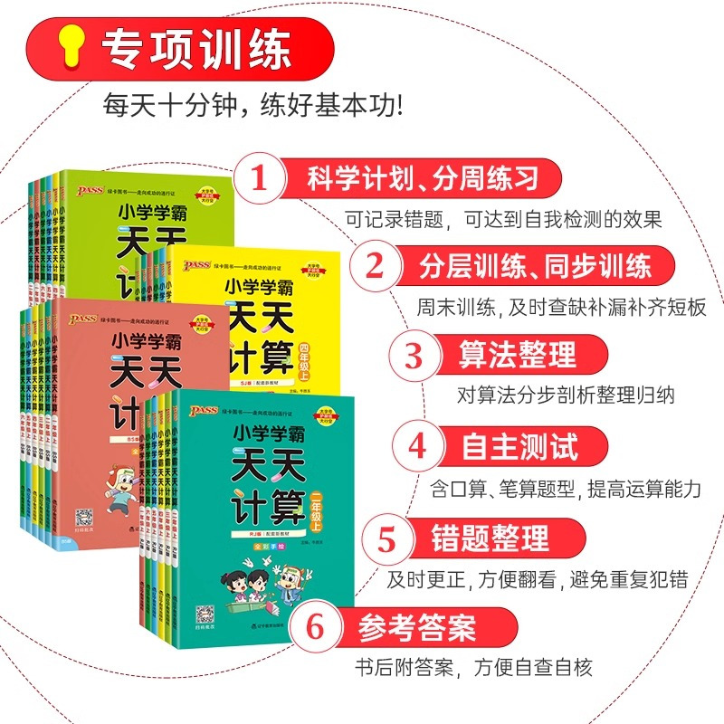 天天计算-数学苏教版 四年级上 [正版]2025新版小学学霸天天默写计算写字一年级二年级三年级四年级上五年级下六年级下册
