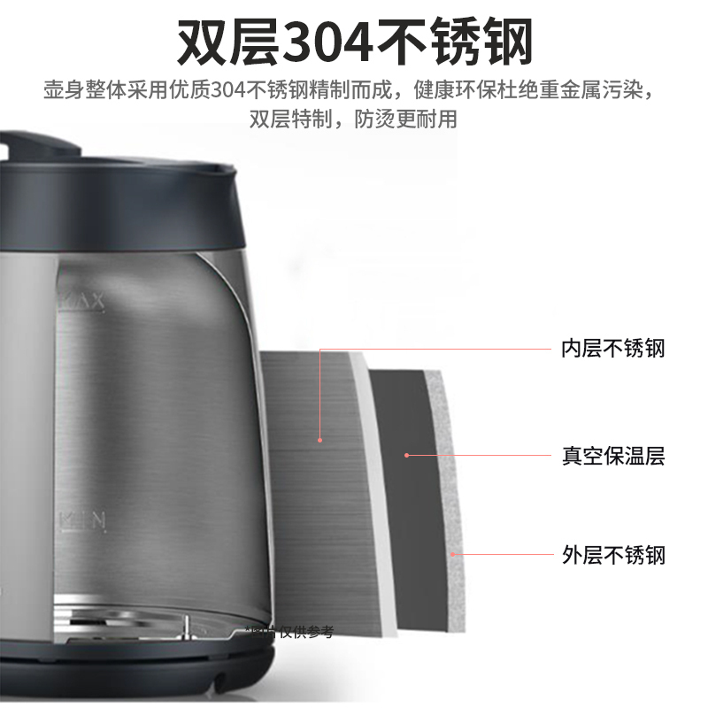 双立人(ZWILLING)Nova电热水壶3610-036-722不锈钢家用全自动智能烧水壶1.7L保温壶茶壶