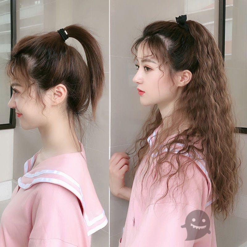 图书>期刊/杂志>男士>图书其它>假发女马尾中长款玉米烫玉米须绑带式