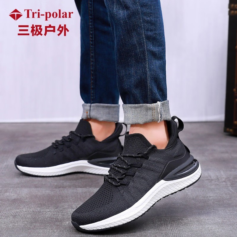 三极 TP6124 春季男女鞋飞织透气单鞋轻便运动跑步鞋休闲情侣鞋高清大图