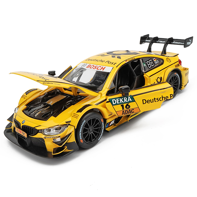 宝马M3M4 DTM拉力赛车合金车模跑车玩具车汽车模型摆件-宝马M4/奔驰DTM两款拉花赛车随机发