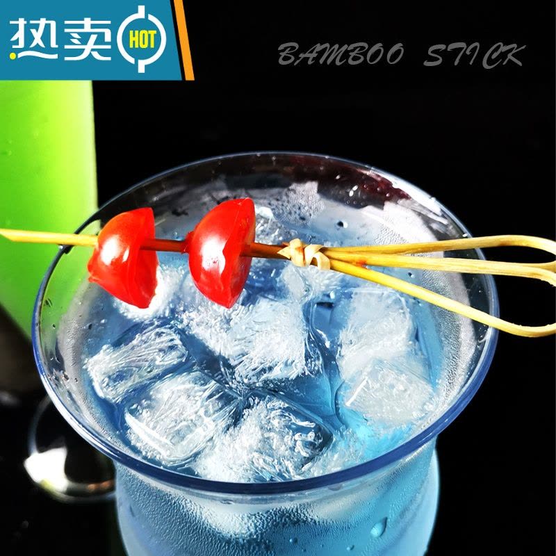 敬平创意水果插花签竹签水果叉艺术牙签鸡尾酒签三明治签果插 彩色心形竹签(100支)图片