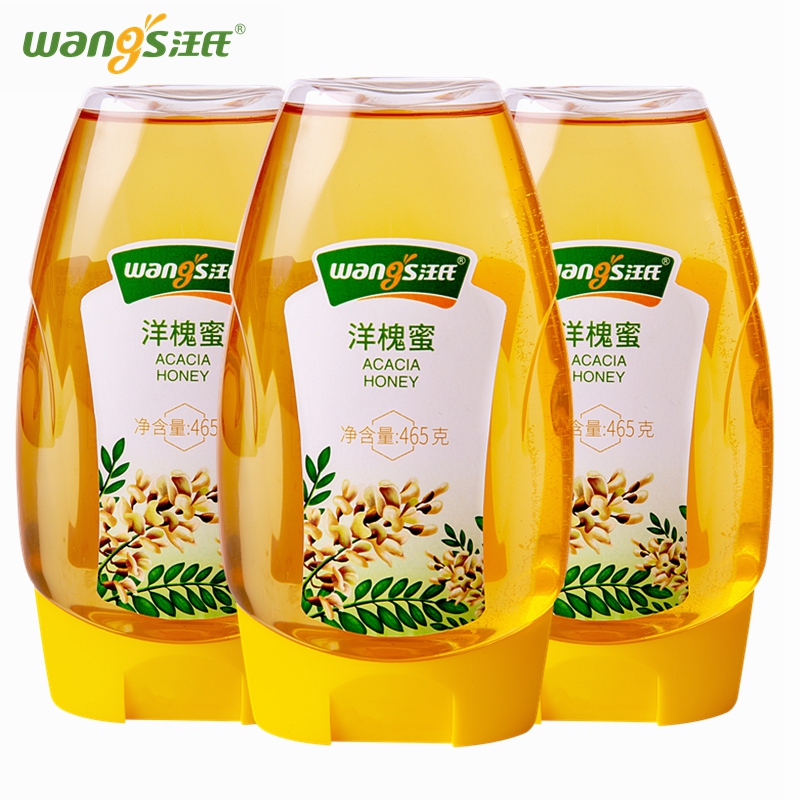汪氏蜂蜜洋槐蜜 槐花蜜 465g*3瓶 秦岭直采蜂蜜高清大图
