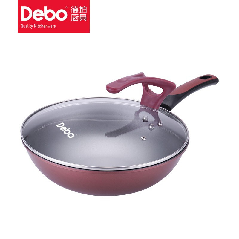 Debo 德铂马蒂诺铁质炒锅炒菜锅30cm DEP-598 带盖