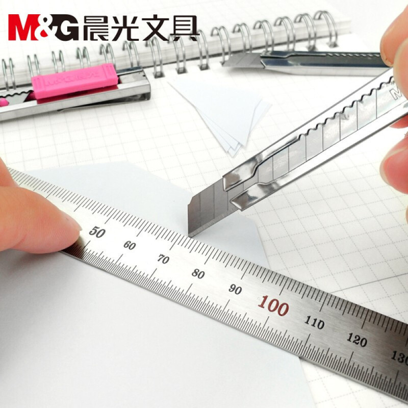 晨光9mm美工刀金属ASS91314+晨光盒装小号美工刀片9mmASS91414 套装 *2套装