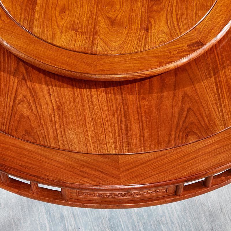 刺猬紫檀新中式圆桌椅组合红木家具简约明式圆餐台花梨木圆形餐桌图片