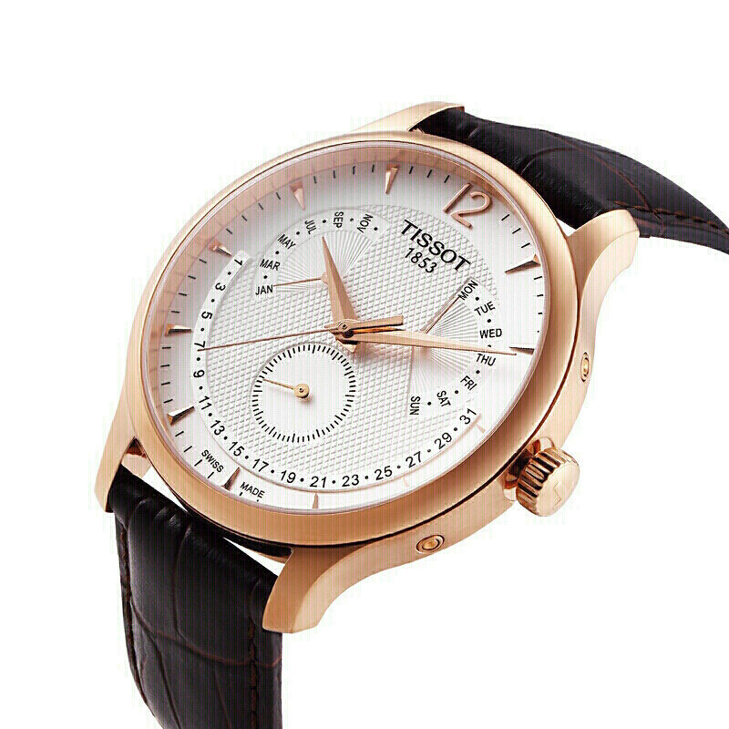 天梭(TISSOT)俊雅系列皮带石英男表T063.637.36.037.00高清大图