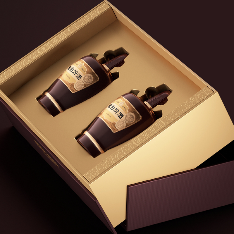 [官方正品]山西汾酒杏花村酒 53度老白汾酒经典版475mL*2瓶礼盒装白酒高清大图