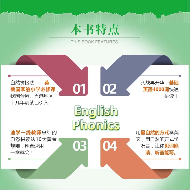 正版 自然拼读背单词 基础英语4000词 自然拼读法 初中高中中考 考研 英语单词快速记忆法 英语词汇 英语词汇速记大全