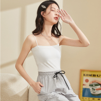 唐狮2024春夏新款吊带背心女美背内搭打底背心文胸一体抹胸上衣白_278 均码 本白