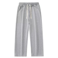 ins潮流裤子男华棉复合宽松大码休闲春秋直筒长裤运动裤 2XL 浅灰