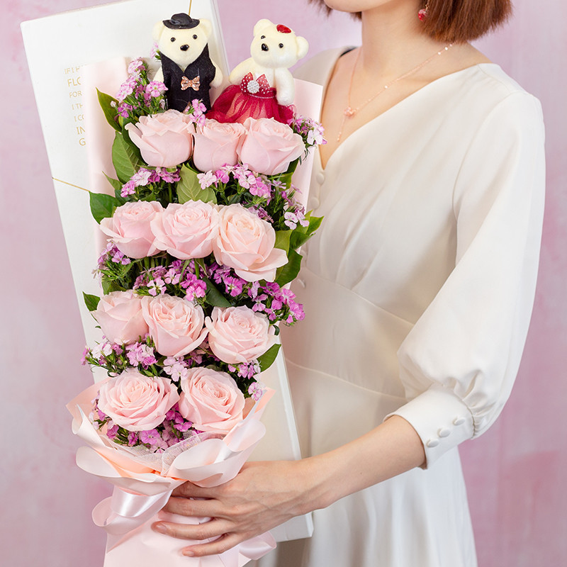 爱花居鲜花速递同城送花粉玫瑰花花束 礼盒送女友闺蜜女神求婚表白北京上海成都广州深圳杭州南京苏州花店配送 T51报价 参数 图片 视频 怎么样 问答 苏宁易购