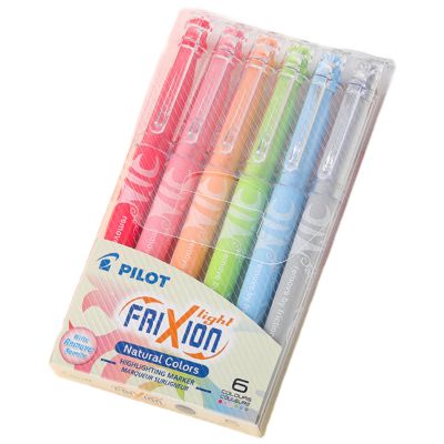 百乐(PILOT)【热门商品】可擦荧光笔划重点笔不晕染学生用彩色记号笔标记笔套装轮廓笔SW-FL-S6NA 自然色系6色