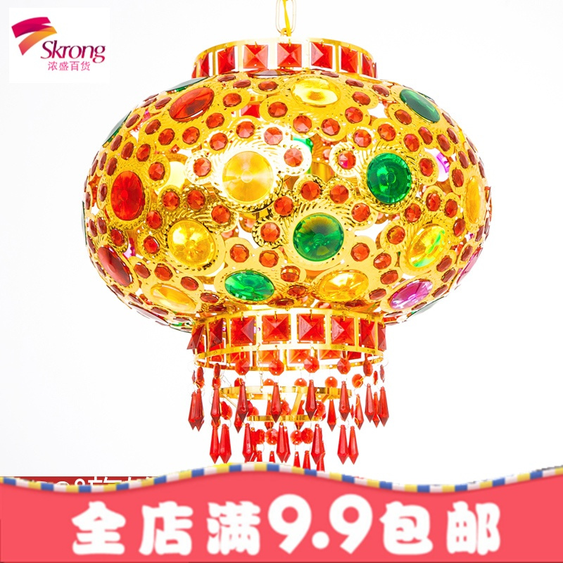 新年大红阳台灯笼灯灯装饰户外仿古中国风乔迁结婚旋转水晶灯笼