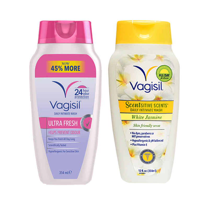 Vagisil 薇私护 加强清爽亲密护理液354ml/敏感香氛亲密护理液白茉莉味354ml