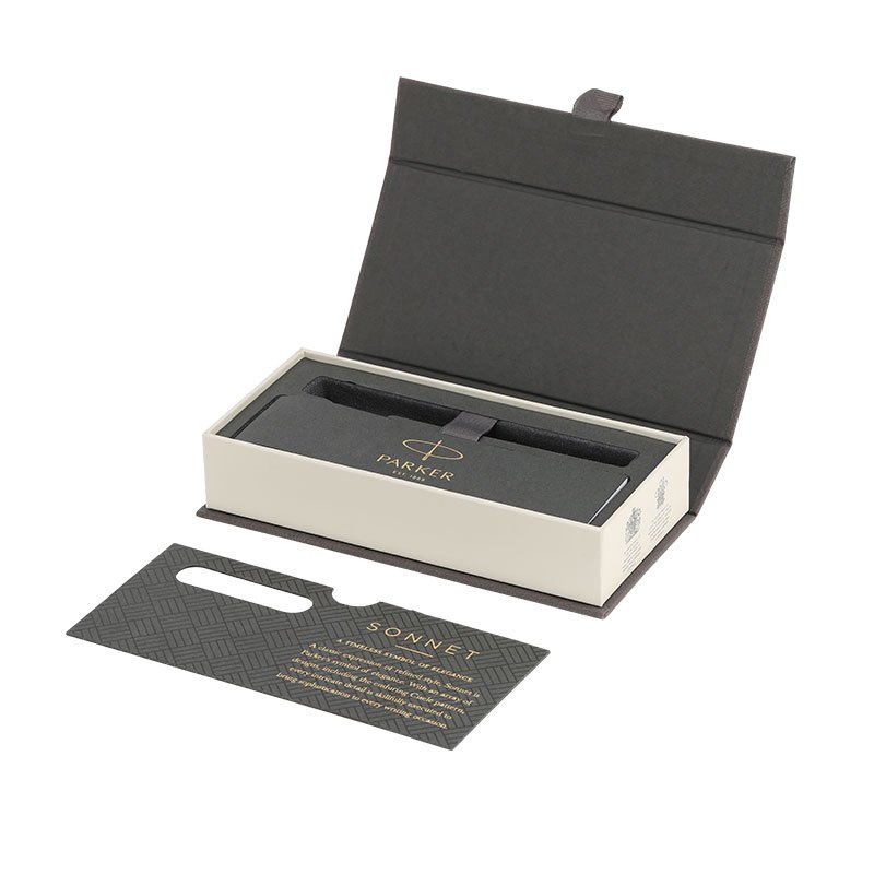 派克(PARKER)新品卓尔磨砂黑杆金夹原子笔