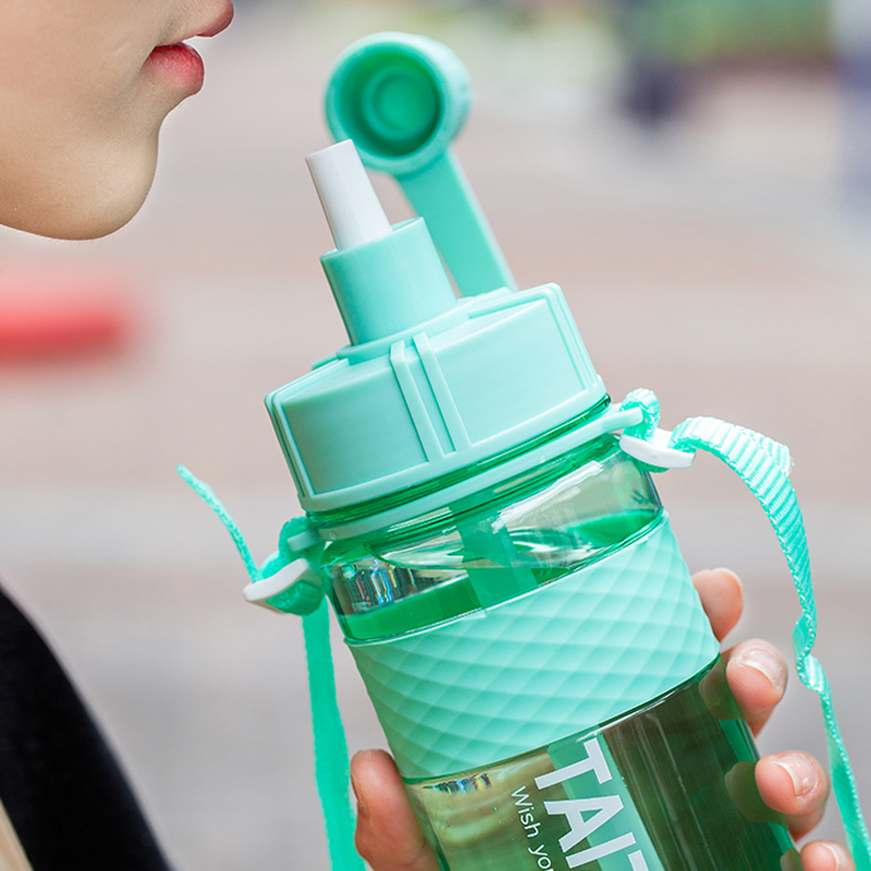 带吸管水杯女运动水壶健身塑料杯子超大容量水瓶1000/2000ml水杯 芋紫-1000ML[加入购物车再付款送背带]高清大图