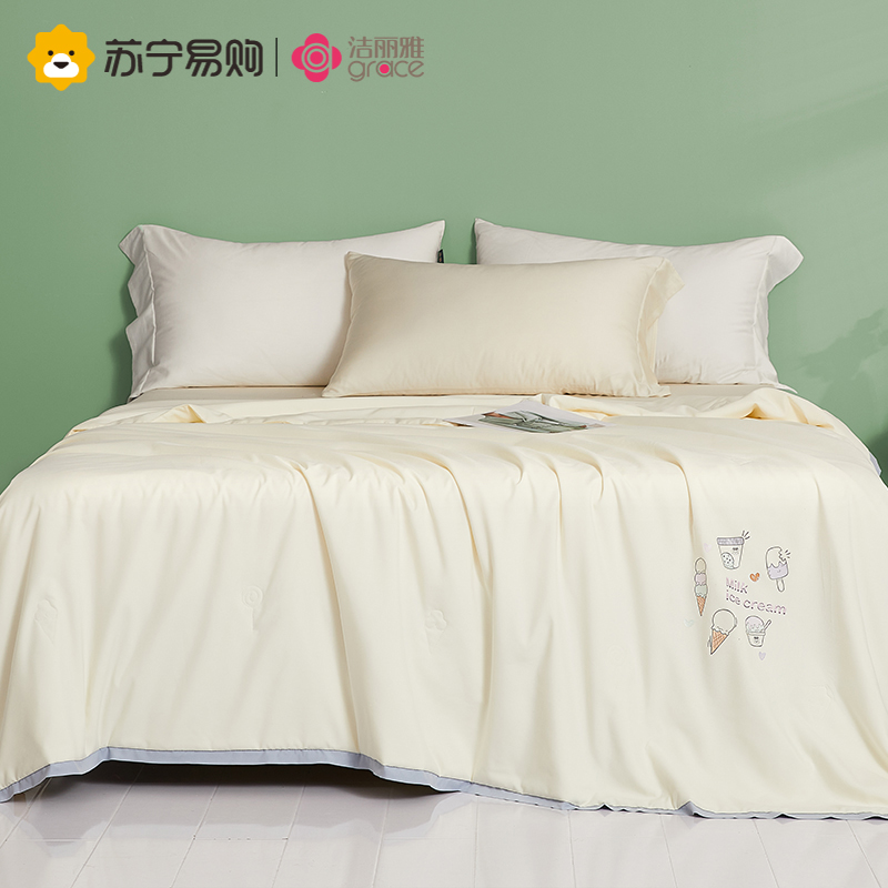 洁丽雅冰淇淋夏凉被空调被夏季薄被子可机洗夏被单双人家用高清大图