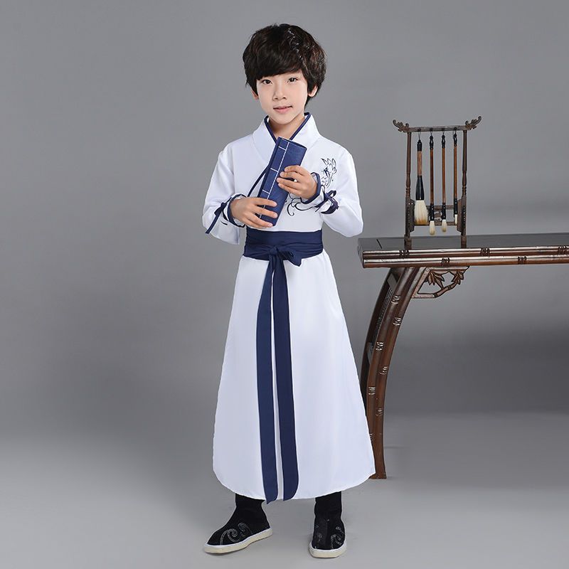 古装衣服女儿童汉服套装小女孩男童春秋长袖汉服舞蹈服元旦表演服男款