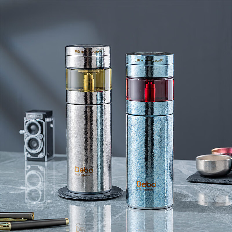 德铂(Debo) DEP-DS453 柯曼纯钛泡茶杯套装(单位:个)本色 蓝色 请备注颜色