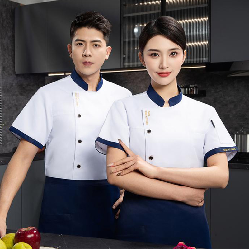 天鸣 夏季短袖厨师服 工作服 源头工厂可定制 1681# 件高清大图