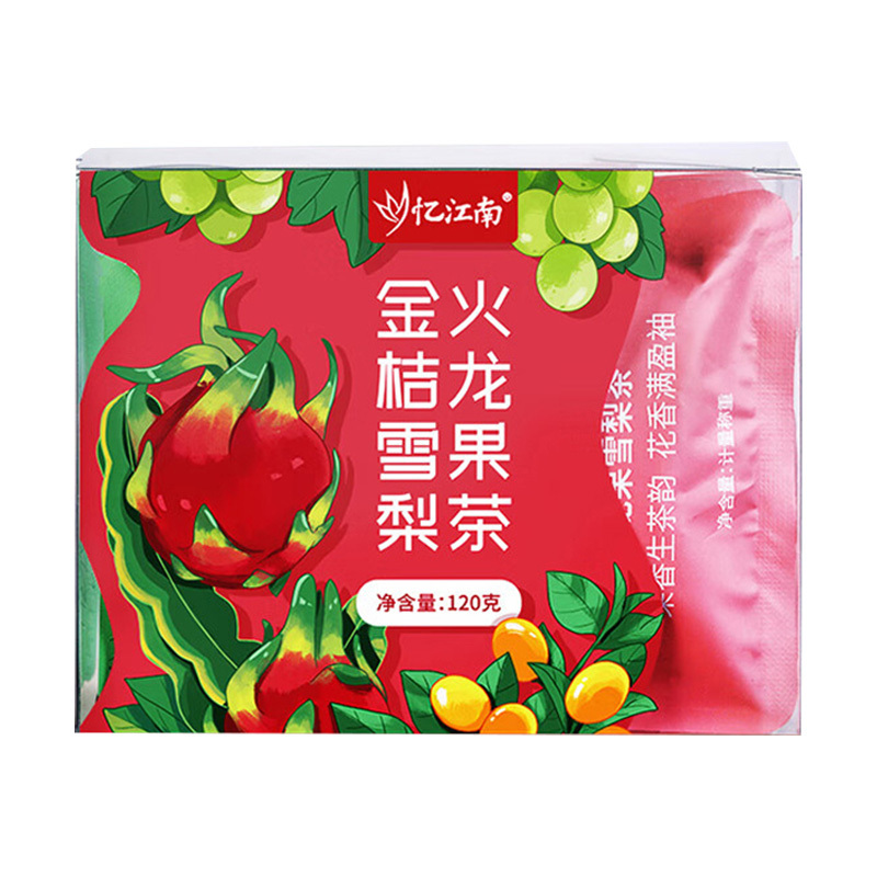 忆江南果茶甜润爽口果香四溢浓郁清甜雪梨金桔火龙果茶105g