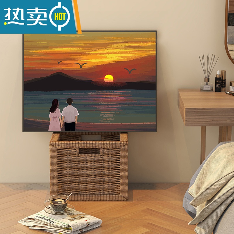敬平diy数字油画风景日出填充填色丙烯画手工绘画减压油彩客厅装饰画装饰画高清大图