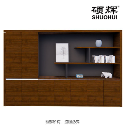 [硕辉]EUN-01S34-1文件柜 现代实木油漆办公书柜 340*40*220cm