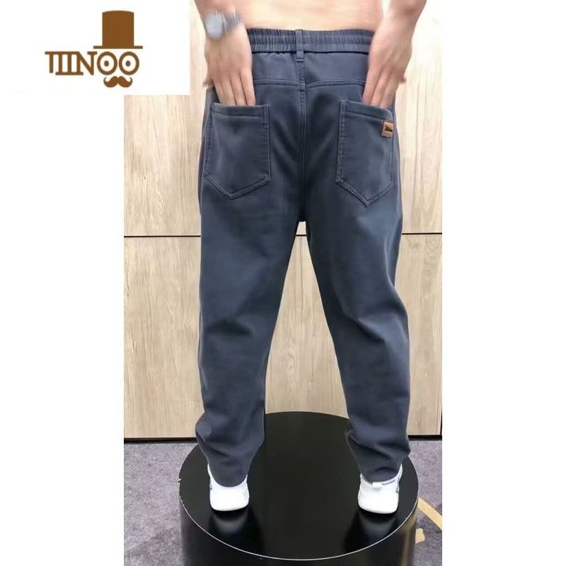 YANXU加肥加大男士牛仔裤夏季宽松弹力百搭直筒裤哈伦耐磨肥佬休闲裤子图片