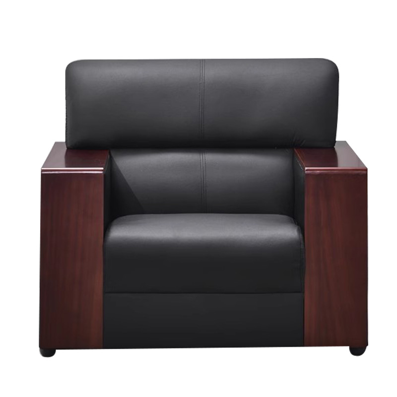 乙壬简约现代沙发办公室沙发商务接待会客二层牛皮单人位