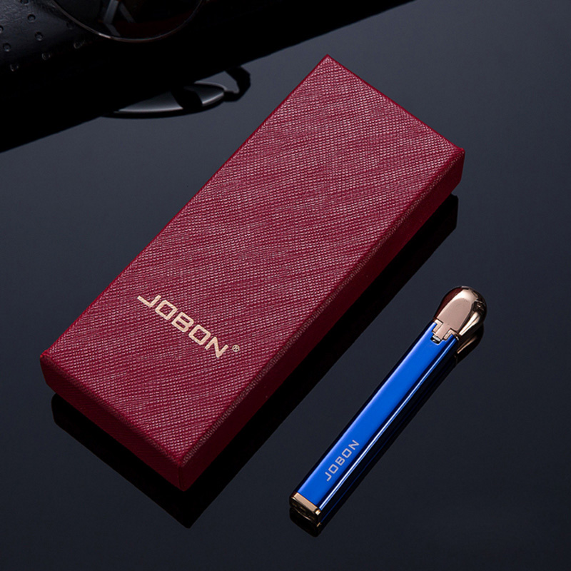 Jobon中邦打火机 创意火柴人个性充气火机点烟器打火机礼品 蓝色