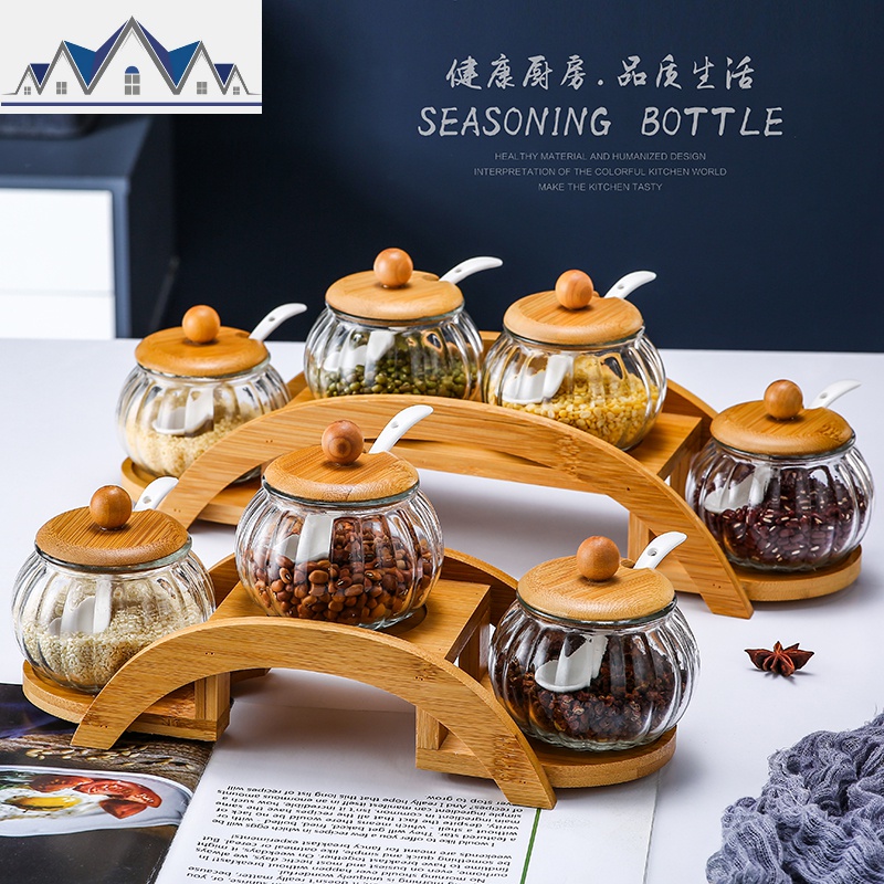 厨房调料盒调料罐子盐罐带盖组合套装日式家用调料瓶调味盒收纳盒 三维工匠高清大图
