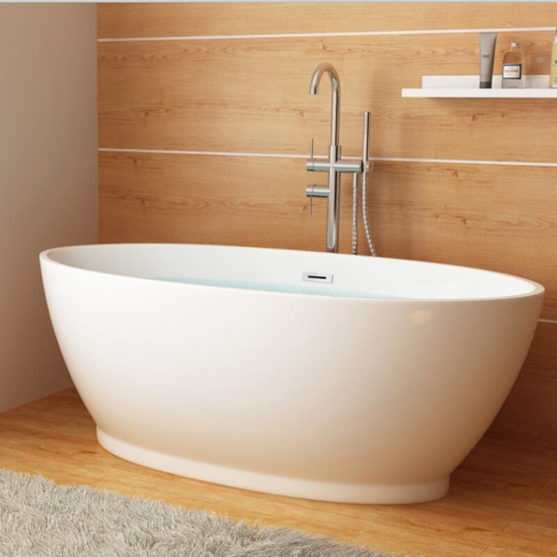无缝对接椭圆形欧式落地龙头独立式酒店家用一体浴缸波迷娜BOMINA