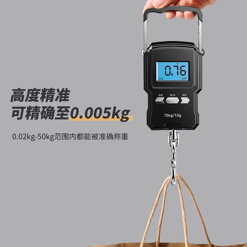 精准迷你手提电子秤50kg便携式高精度家用快递称挂钩称小型手拿秤高清大图