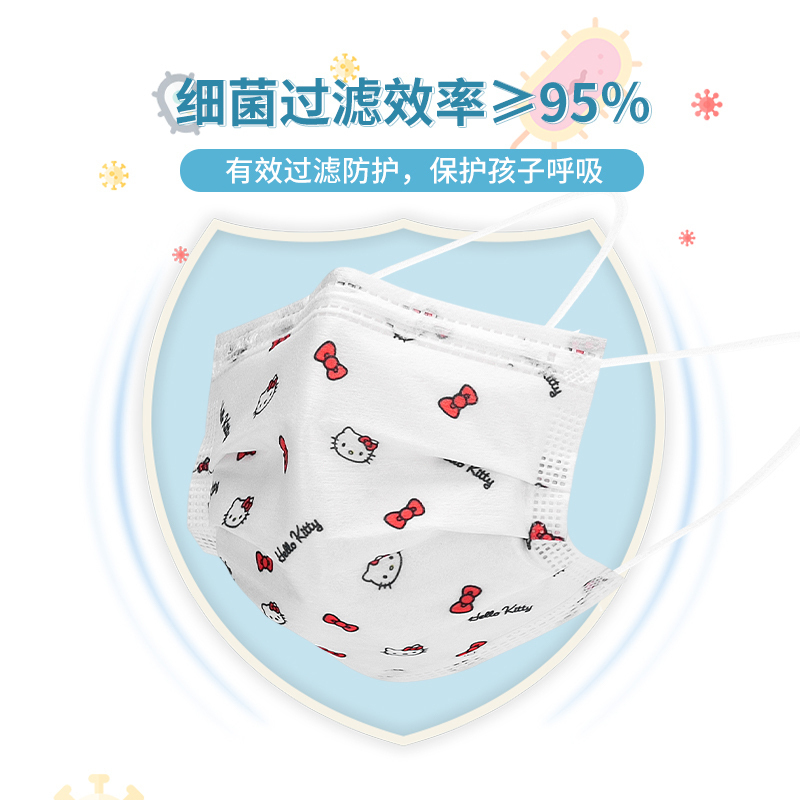名创优品 (miniso) 三丽鸥10片装平面一次性口罩三层冬防尘防风防寒女