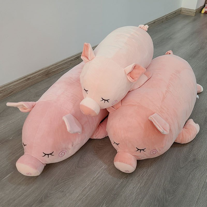 波巧毛绒可爱抱枕羽绒趴趴猪抱枕60cm/80cm