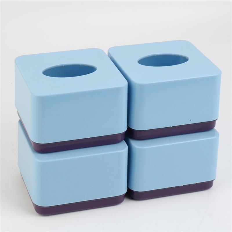 正方形迷你小号抽纸盒加厚塑料纸巾盒饭店餐巾纸盒子蓝色八个