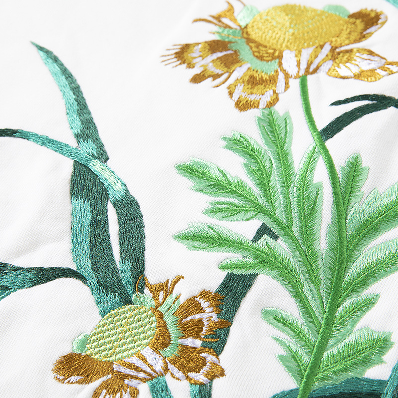 清新花卉图案刺绣设计流苏时尚国潮中国风圆领宽松长袖卫衣_847_260高清大图