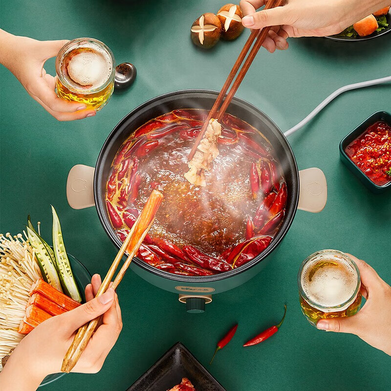 小熊(Bear) DRG-C30H1电炒锅电火锅 家用多功能电热锅一体式电煮锅绿色高清大图