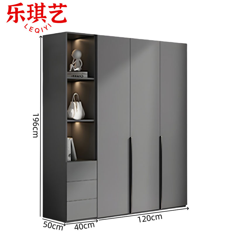 乐琪艺 衣柜 三门+边柜 套高清大图