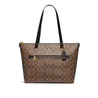COACH新款拉链Gallery Tote经典C纹老花单肩包手提包女包 F79609
