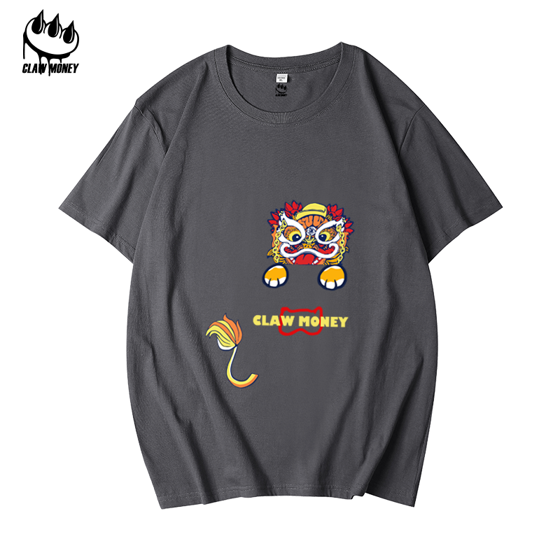 Claw money短袖T恤男夏季纯棉宽松百搭潮ins休闲情侣学生街头上衣