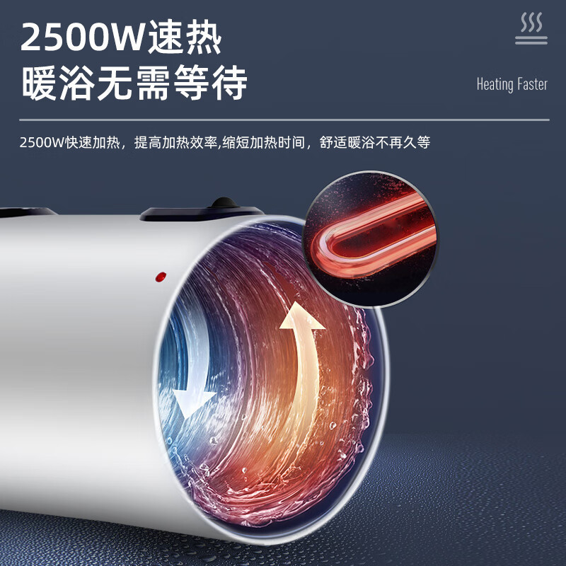 容声(RONGSHENG)电热水器家用竖式立式储水式速热卫生间宿舍洗澡出租房小户型小体积A3TV180L 2500W