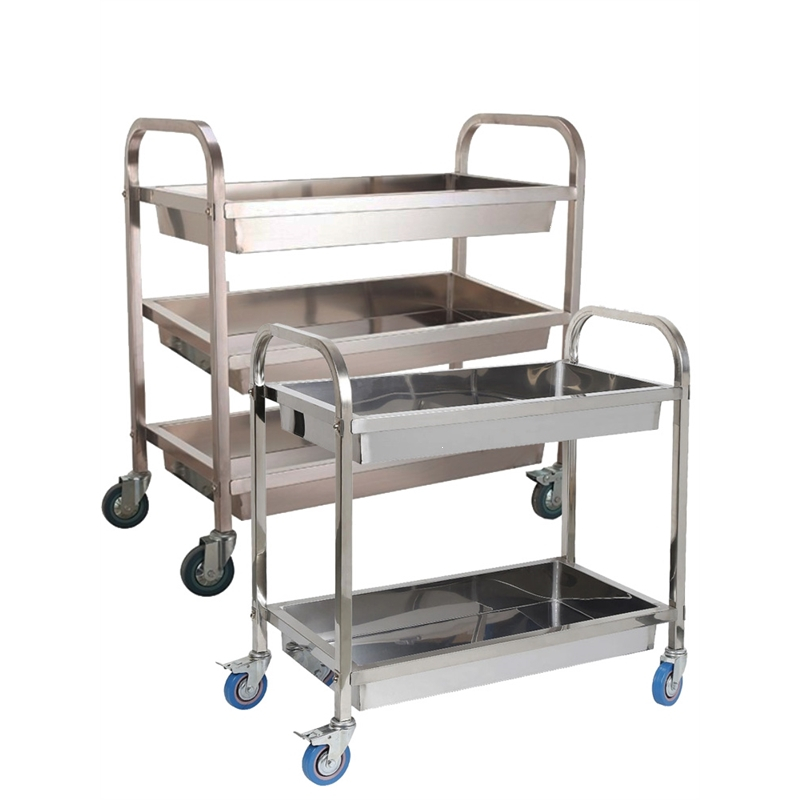 它墅收碗车收餐车商用餐厅移动双层送餐车小推车摆摊小推车