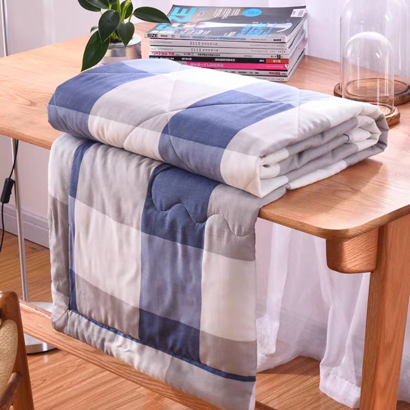 洛菲源全棉格子夏凉被 薄被子 规格150*200cm 条 花型多样随机发