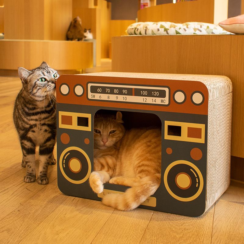 苏宁极物猫抓板趣味猫抓板立式瓦楞纸猫屋玩具用品 游戏机高清大图